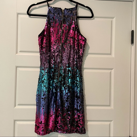 She + sky sequin dress sz S - Picture 4 of 8